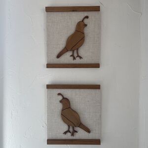MCM Quail Wood Cutout Art Bird